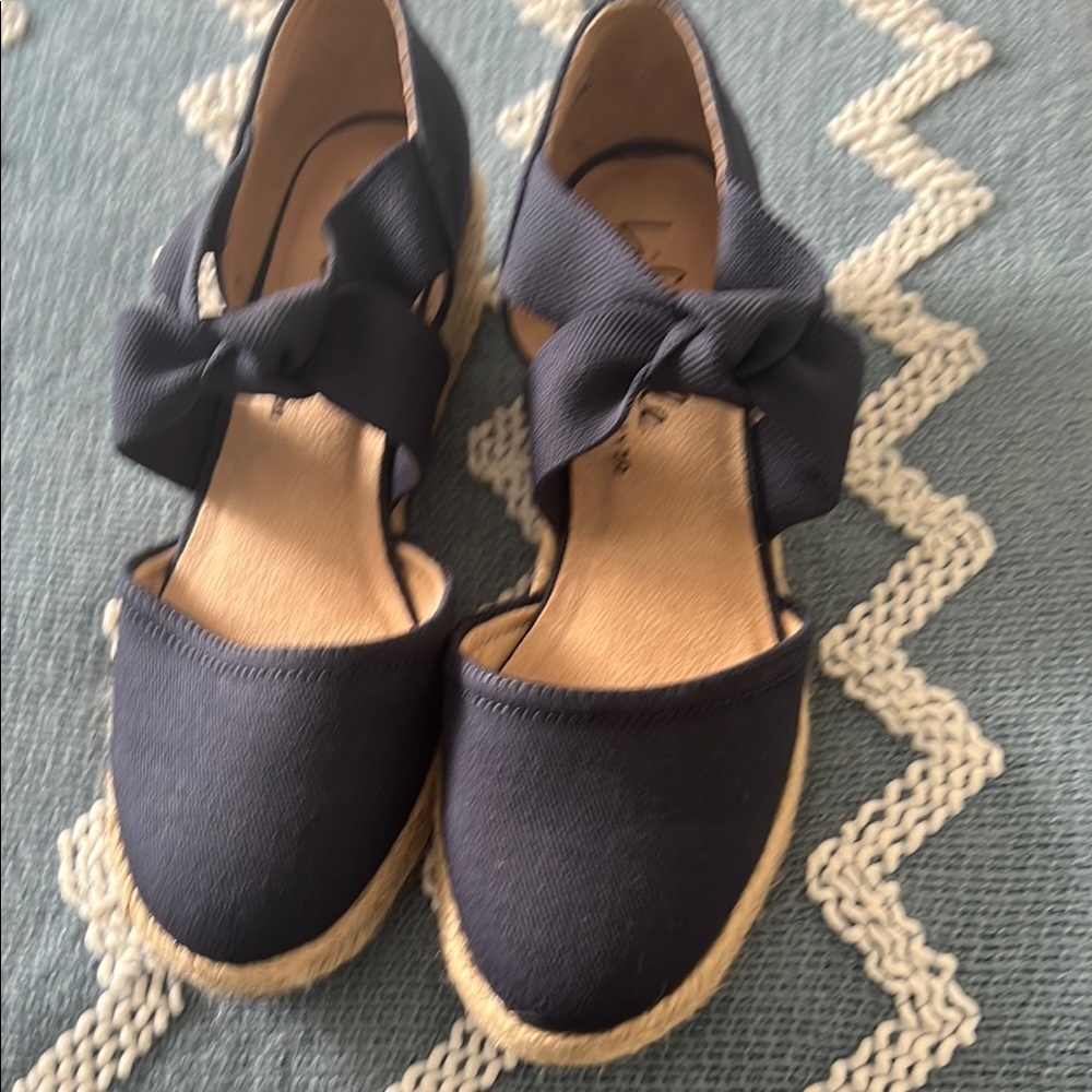 Blue Espadrille Slip-On Shoes with Canvas Design